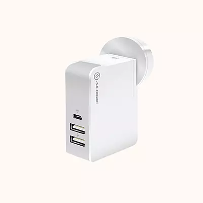 ALOGIC 3 Port Travel Power Adapter WCC2A45WH
