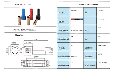 AMASS XT150 Gold Plated Connector