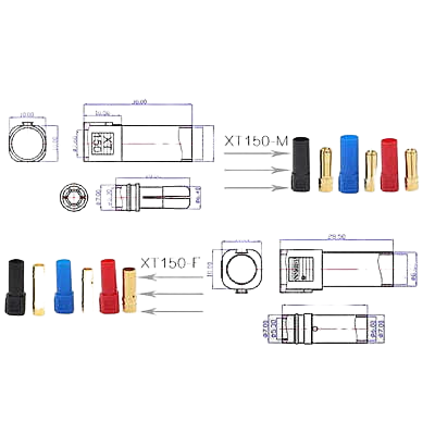 AMASS XT150 Gold Plated Connector