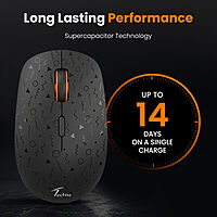Techie Amber Wireless Mouse (Black)