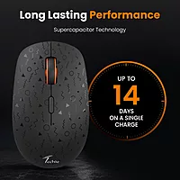 Techie Amber Wireless Mouse (Black)