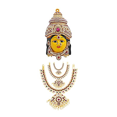 Goddess Varalakshmi Amman Stone Face/Mugam with Attigai/Necklace
