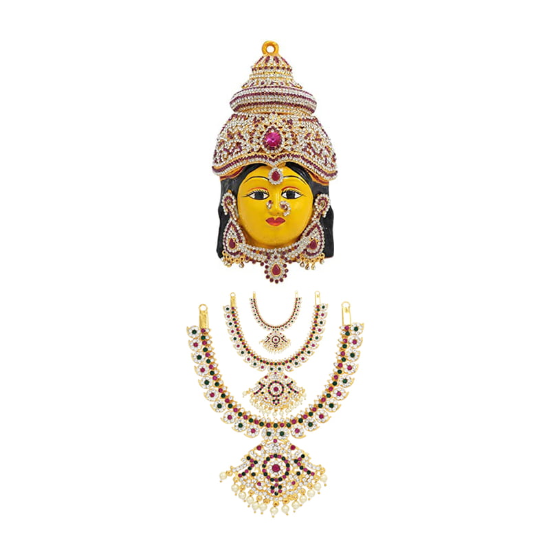 Goddess Varalakshmi Amman Stone Face/Mugam with Attigai/Necklace