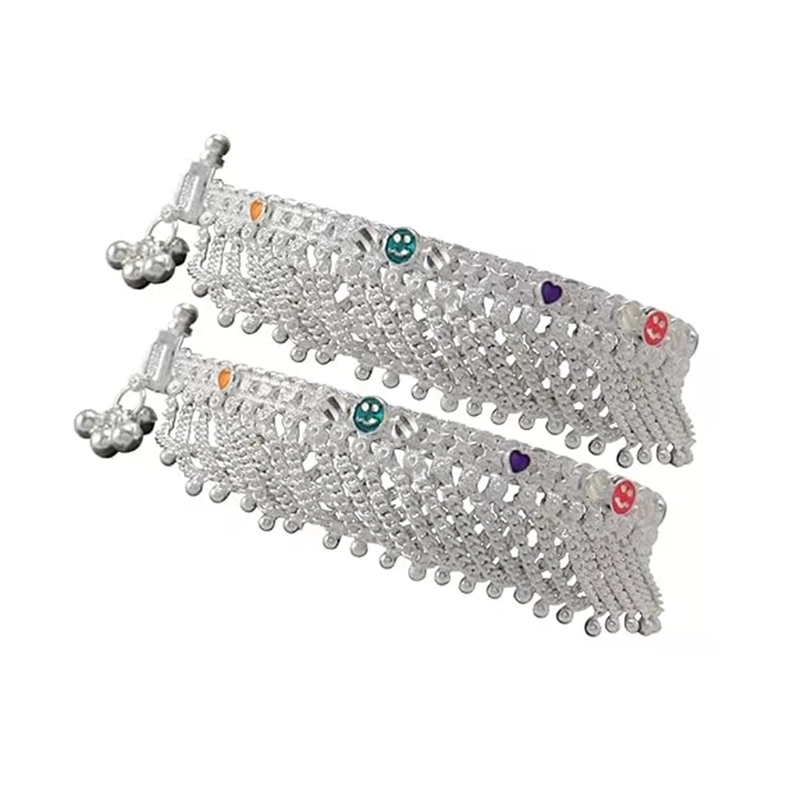 Sterling Silver Anklets (Kolusu) for Girls – Traditional Silver Jewellery