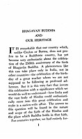 Bhagavan Buddha and Our Heritage