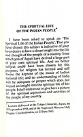 Spiritual Life of the Indian People
