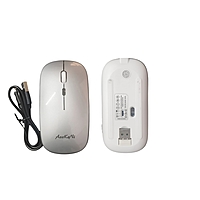 AOOKO NI | WF- 01| RECHARGEABLE WIRELEES MOUSE| NANO USB RECEIVER | SILVER