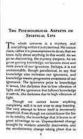 The Psychological Aspects of Spiritual Life