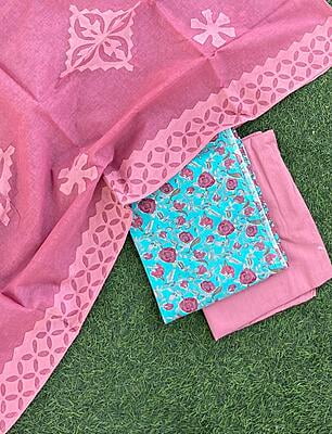 Applique Unstitched Suit-17