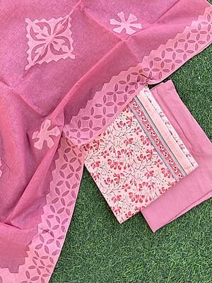 Applique Unstitched Suit-18