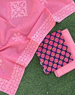 Applique Unstitched Suit-2