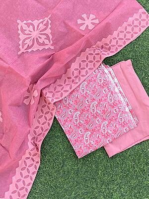 Applique Unstitched Suit-21