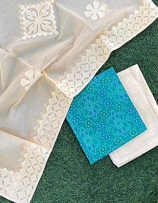 Applique Unstitched Suit-6