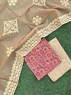 Applique Unstitched Suit-8