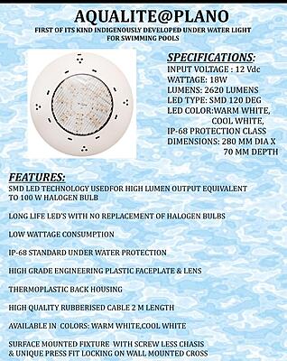Aqualite Pool LED Light - 18W