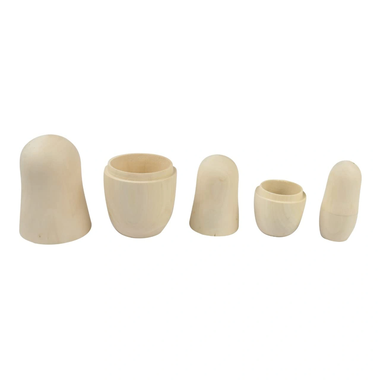 Handcrafted Unpainted Wooden Russian Nesting Dolls