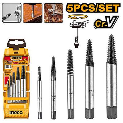 INGCO 5 Pcs Screw Extractor Set ASE008 INGCO 5 Pcs Screw Extractor Set ASE008