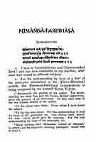 Mimamsa Paribhasha: of Krishna Yajvan