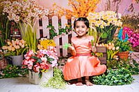 Fabric Baby Backdrop - Blooming Pathway - 5x7 Feet