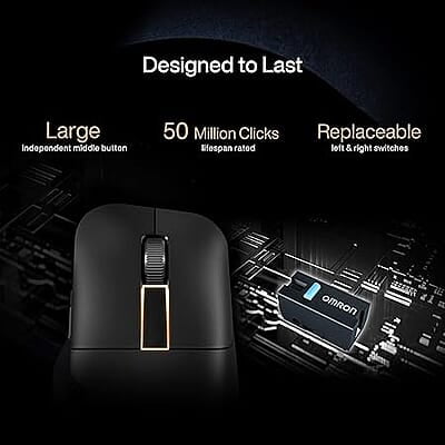 ASUS ProArt MD300 Dial, Wireless Mouse with 2 Scroll Wheel, Quick Charging, Middle Button, 4200 DPI, Multi Device Connect/Bluetooth, USB Mouse (Star B