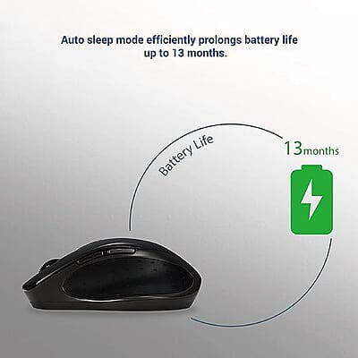 ASUS MW203 Multi-Device Wireless Silent Mouse, 2.4GHz with USB Nano Receiver, 2400 DPI Optical Tracking, 6 Buttons, Compatible with PC/Laptop - Black