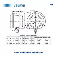 Baumer AT General Purpose Pressure Gauge - DN 50/63/100 mm