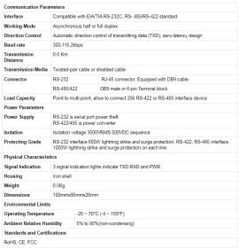 ATC-107N (RS-232 to RS-422/485 Interface Converter)