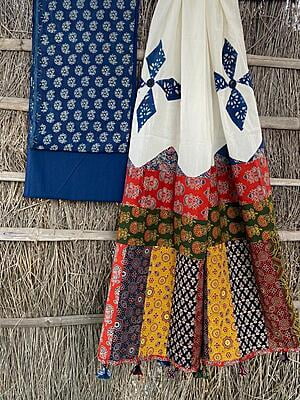 Ajrakh Unstitched Suit-11