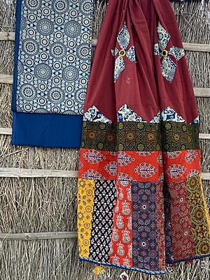 Ajrakh Unstitched Suit-12