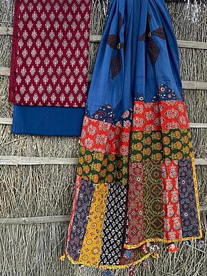 Ajrakh Unstitched Suit-13