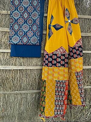 Ajrakh Unstitched Suit-14
