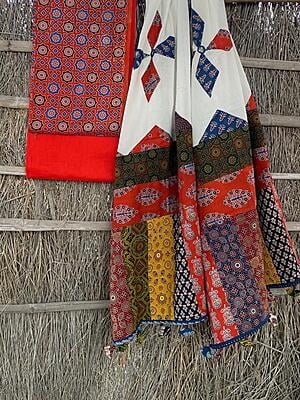 Ajrakh Unstitched Suit-2