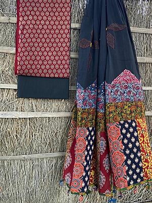 Ajrakh Unstitched Suit-20