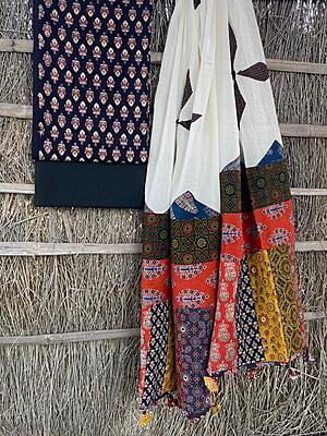 Ajrakh Unstitched Suit-25