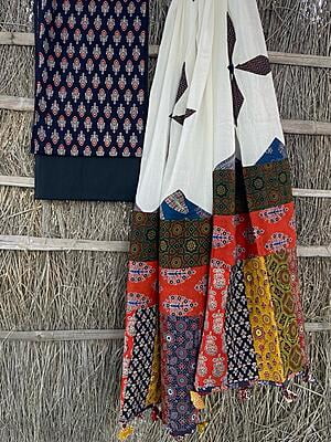 Ajrakh Unstitched Suit-26