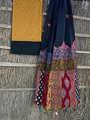 Ajrakh Unstitched Suit-27