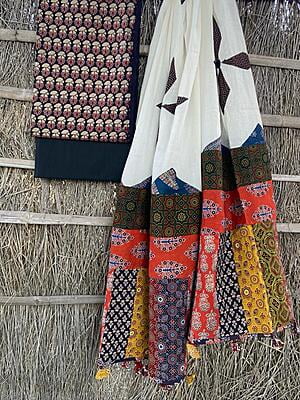 Ajrakh Unstitched Suit-28