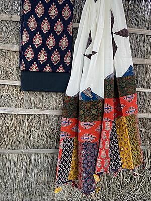 Ajrakh Unstitched Suit-29
