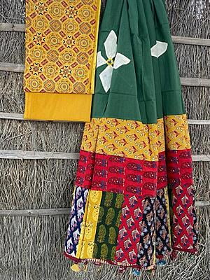Ajrakh Unstitched Suit-3