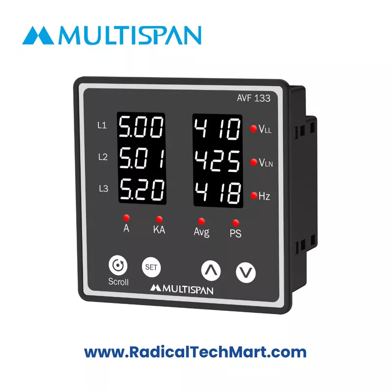 Multispan AVF-133 3 Phase VAF Panel Meter with LED Display