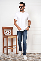 Round Neck Regular fit White T-shirt Plain