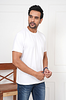 Round Neck Regular fit White T-shirt Plain
