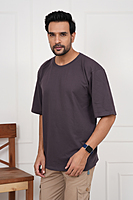 Plain Oversized Dropshoulder Round Neck Tshirt Dark Colours