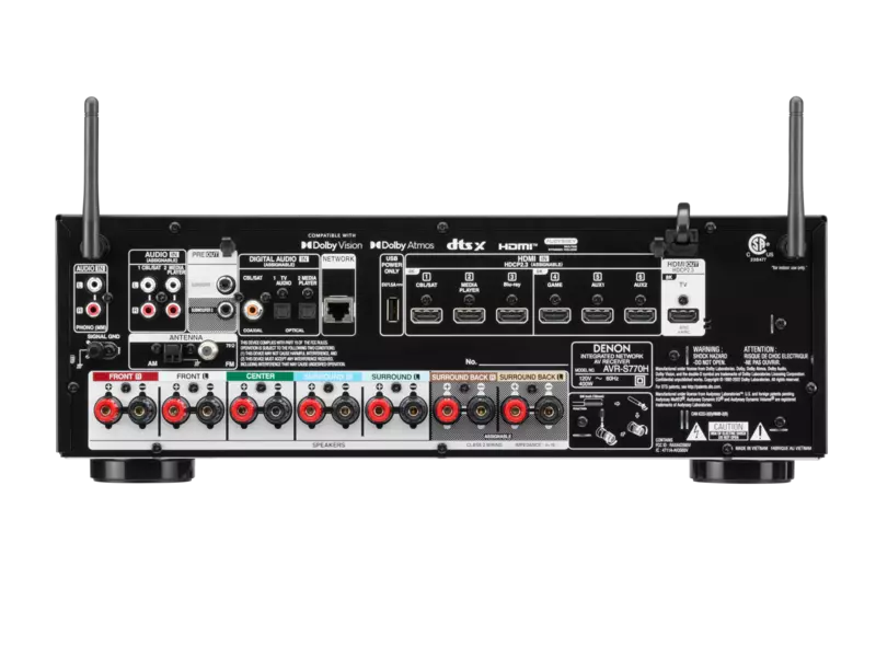 Denon AVR-S770H 7.2 Ch. 75W 8K AV Receiver Powered by HEOS™ with Dolby Atmos