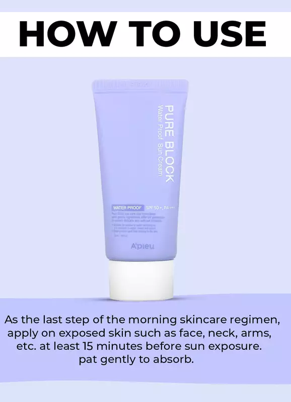 A'pieu Pure Block Water Proof Sun Cream SPF50+, PA+++