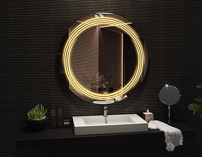 Rounded LED Touch Sensor Mirror For Washroom 019 Rounded LED Touch Sensor Mirror For Washroom 019