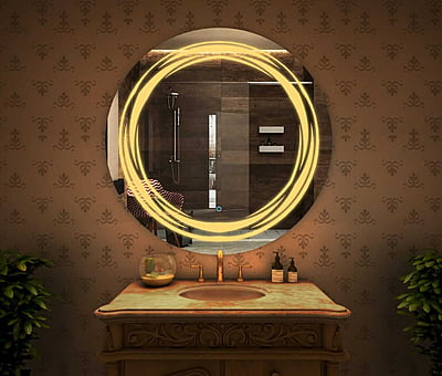 Rounded LED Touch Sensor Mirror For Bathroom 013 Rounded LED Touch Sensor Mirror For Bathroom 013