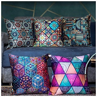 Abstract Digital Printed Cushion Cover Set of 5 - 1