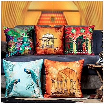 Abstract Digital Printed Cushion Cover Set of 5 - 18