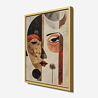 Abstract Geometric Face Wall Art – Modern Colorful Textured Paper Portrait Decor